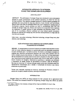 Integrated Approach to Nitrogen Fixing Tree Germplasm Development