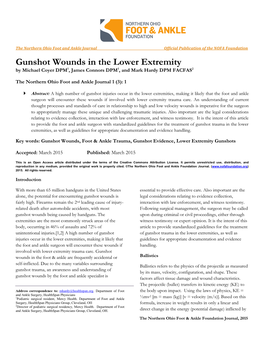 Gunshot Wounds of the Lower Extremity