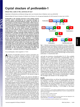 Crystal Structure of Prethrombin-1