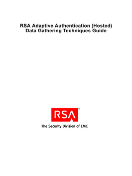 RSA Adaptive Authentication