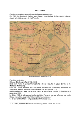 BUSTARRET Famille De Notables Gamardais, Originaires De Brassempouy. En 1781, Les Bustarret S'allient Aux Clavier, Propriéta