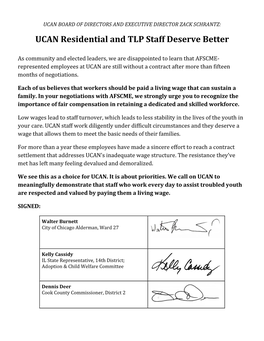 UCAN Residential and TLP Staff Deserve Better