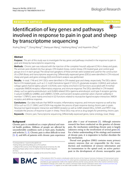 Identification of Key Genes and Pathways Involved in Response To