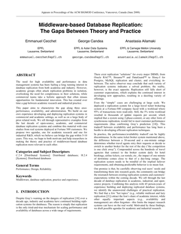Middleware-Based Database Replication: the Gaps Between Theory and Practice