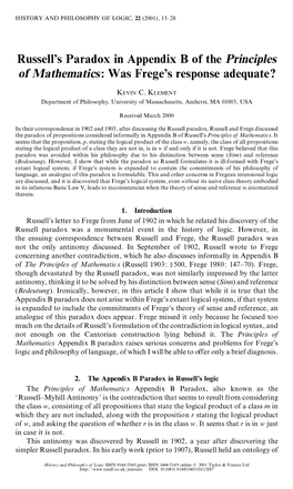 Russell's Paradox in Appendix B of the Principles of Mathematics