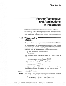 Further Techniques and App Icat Ions