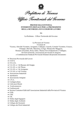 Prefettura Di Vicenza Ufficio Territoriale Del Governo