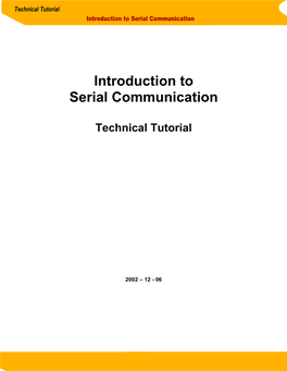 Introduction to Serial Communication