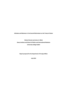 Attitudes and Behaviour in the Second Referendum on the Treaty of Lisbon