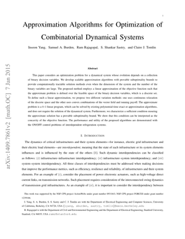 Approximation Algorithms for Optimization of Combinatorial Dynamical Systems