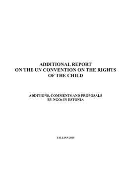 Additional Report on the Un Convention on the Rights of the Child