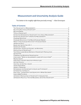 Measurement and Uncertainty Analysis Guide