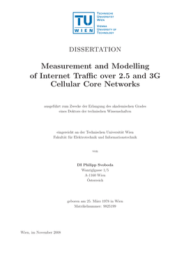 Measurement and Modelling of Internet Traffic Over 2.5 and 3G Cellular Core Networks