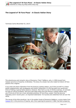 The Legend of 'Di Fara Pizza' - a Classic Italian Story Published on Iitaly.Org (