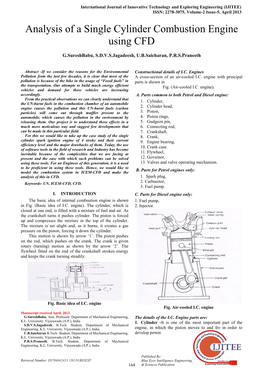 Analysis of a Single Cylinder Combustion Engine Using CFD