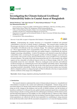 Investigating the Climate-Induced Livelihood Vulnerability Index in Coastal Areas of Bangladesh