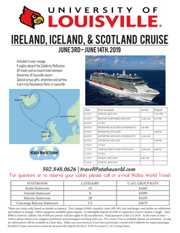 Ireland, Iceland, & Scotland Cruise