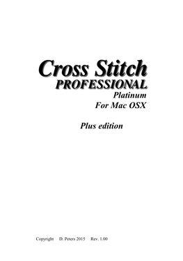 Xstitch Pro for Windows Manual