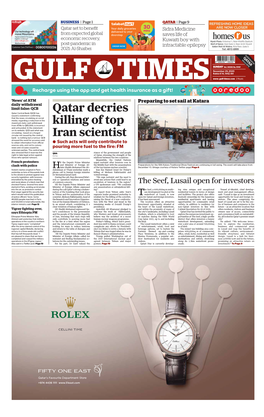 Qatar Decries Killing of Top Iran Scientist