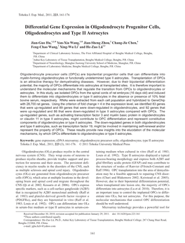 Differential Gene Expression in Oligodendrocyte Progenitor Cells, Oligodendrocytes and Type II Astrocytes