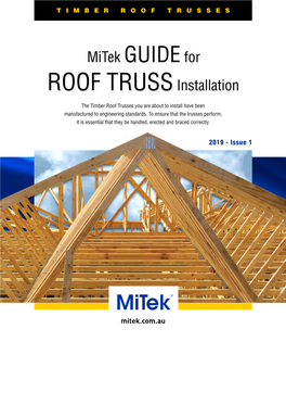 Mitek Guidefor ROOF Trussinstallation