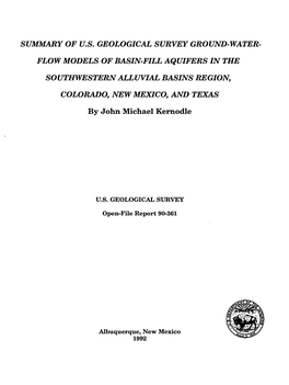 Summary of Us Geological Survey Ground-Water