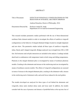 Effects of Wingwall Configurations on Integral Abutment Bridges