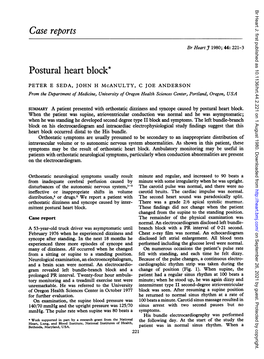 Postural Heart Block*