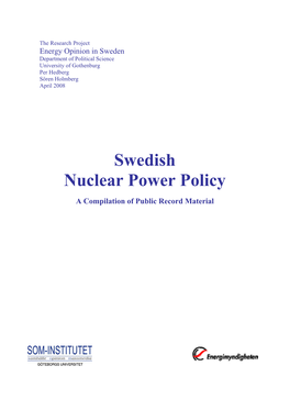 Swedish Nuclear Power Policy