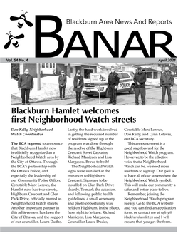 Blackburn Hamlet Welcomes First Neighborhood Watch Streets