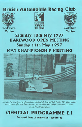 British Automobile Racing Club OFFICIAL PROGRAMME