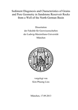 Sediment Diagenesis and Characteristics of Grains and Pore Geometry in Sandstone Reservoir Rocks from a Well of the North German Basin