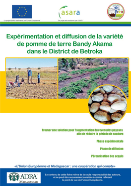 Expérimentation Et Diffusion De La Variété De Pomme De Terre Bandy Akama Dans Le District De Betroka