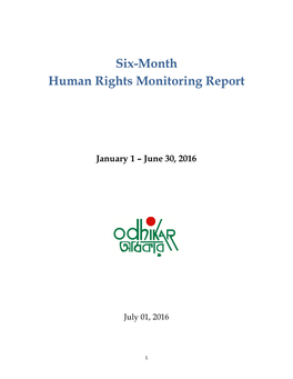 Odhikar's Six-Month Human Rights Monitoring Report