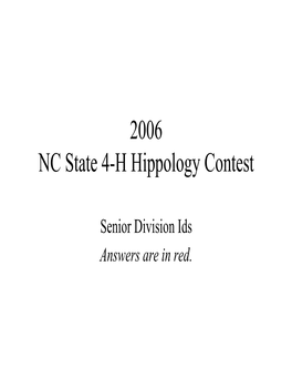 2006 NC State 4-H Hippology Contest