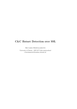 C&C Botnet Detection Over