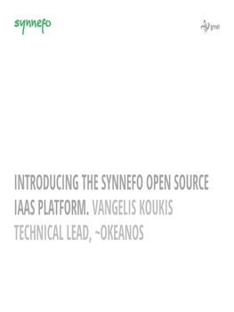 Introducing the Synnefo Open Source Iaas Platform