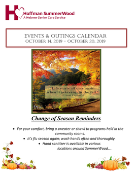 Change of Season Reminders