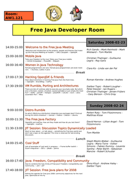 Free Java Developer Room