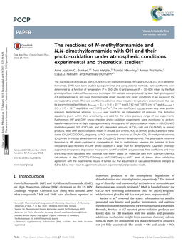 The Reactions of N-Methylformamide and N,N-Dimethylformamide with OH and Their Cite This: Phys