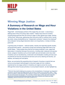 Winning Wage Justice