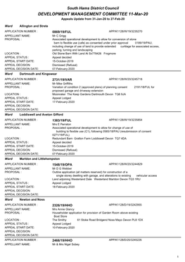 Planning Appeals Update PDF 70 KB