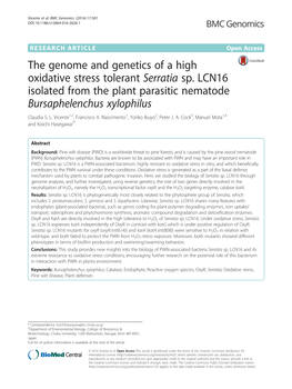 The Genome and Genetics of a High Oxidative Stress Tolerant Serratia Sp