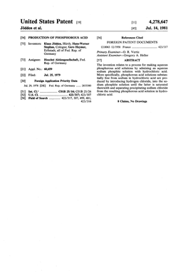 United States Patent (19) 11) 4,278,647 Jüdden Et Al