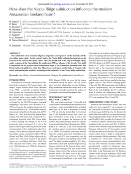 How Does the Nazca Ridge Subduction Influence the Modern Amazonian Foreland Basin?