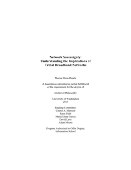 Network Sovereignty: Understanding the Implications of Tribal Broadband Networks