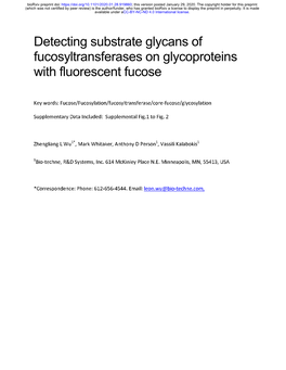 Detecting Substrate Glycans of Fucosyltransferases on Glycoproteins with Fluorescent Fucose