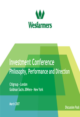 Investment Conference Philosophy, Performance and Direction