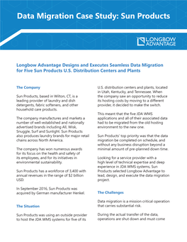 Data Migration Case Study: Sun Products