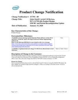 Product Change Notification